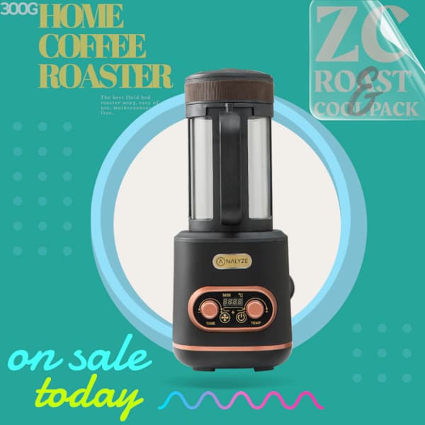 ZC 300G Mini Home Air Roaster Fluid Bed Fresh Coffee Roast Analyze